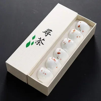 Oriental Elegance – 6-Piece Ceramic Tea & Espresso Cup Set with Gift Box