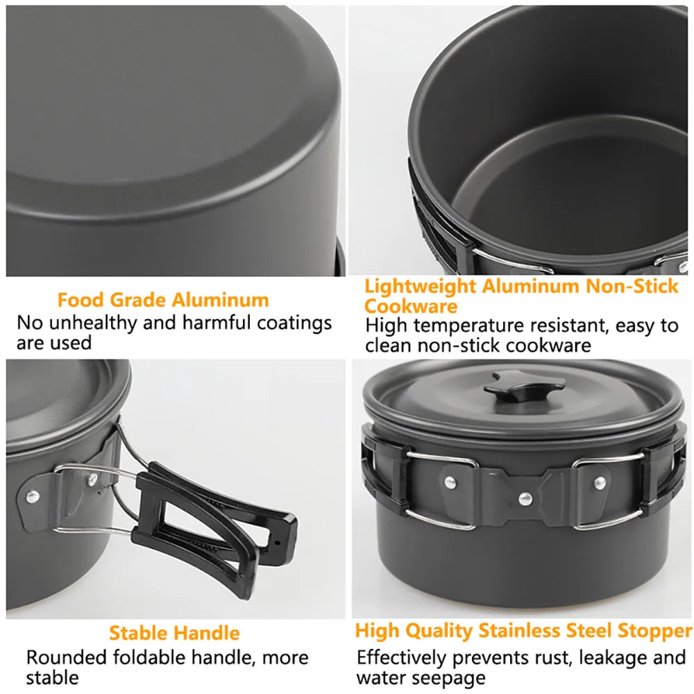 2-3 Person Camping Cook Set – Non-Stick & Portable