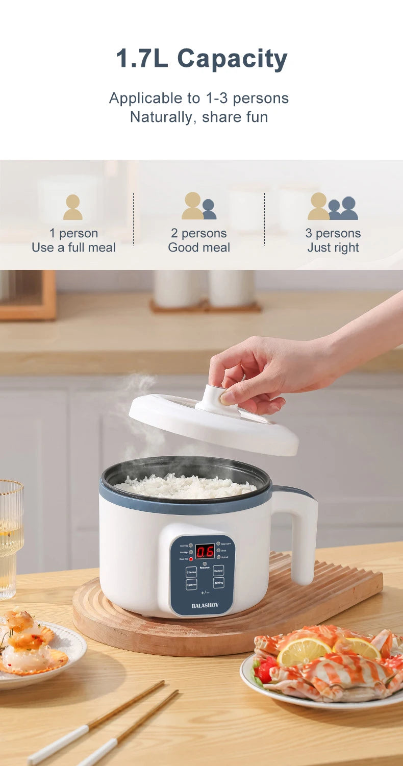 2-in-1 Electric Rice Cooker & Eco-Friendly Steamer