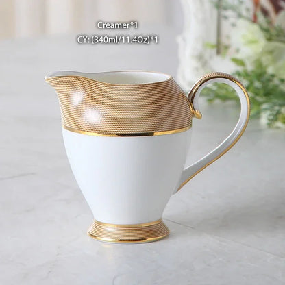 RoyalElegance – Luxury Gold Bone China Coffee & Tea Set