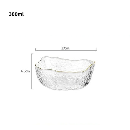 CrystalBloom Gradient Glass Bowl – Elegant Multi-Use Serveware